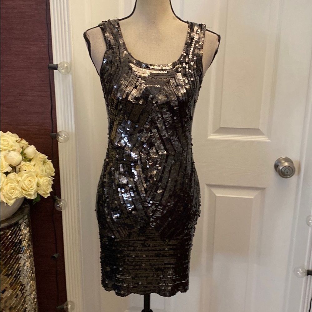 Gryphon Sequin Sleeveless Dress - Black, XS